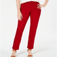 Jeans feminino estilo &amp; co com controle de barriga e perna reta, vermelho, tamanho 4