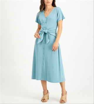 Vestido Alfani Feminino Amarrado na Frente Verde Tamanho XX-Grande