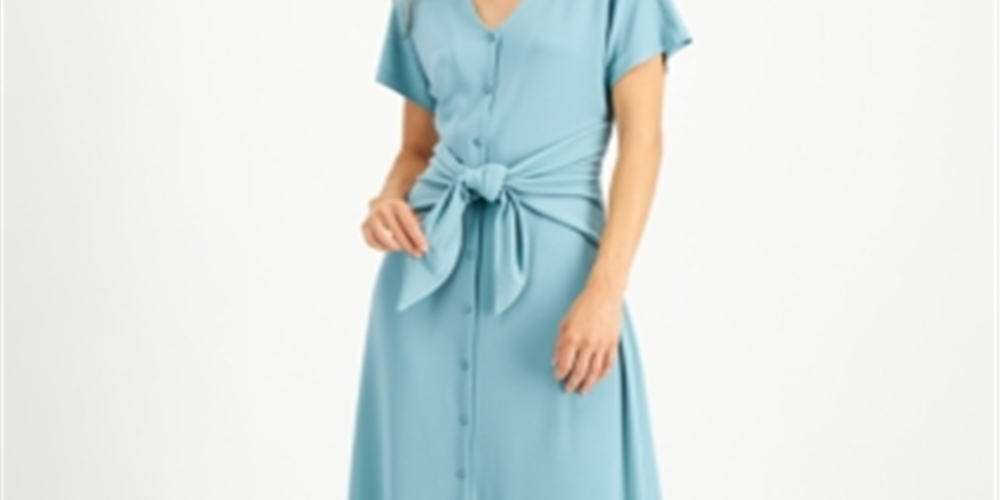 Vestido Alfani Feminino Amarrado na Frente Verde Tamanho XX-Grande