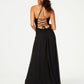 Vestido de noite feminino Nightway com bordado floral, sem mangas, decote em V, longo, justo, preto, tamanho 14, pequeno