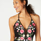 Vestido de noite feminino Nightway com bordado floral, sem mangas, decote em V, longo, justo, preto, tamanho 14, pequeno