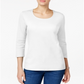 Karen Scott Blusa Feminina Gola Redonda Branca Tamanho X-S