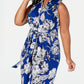 Macacão feminino plus size Jessica Howard com decote em V floral azul tamanho 1X