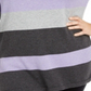 Karen Scott Suéter feminino listrado de algodão com gola alta, roxo, tamanho 1X