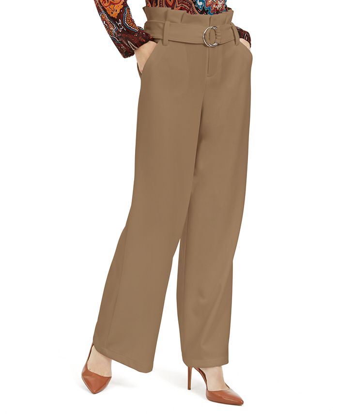 Calça Paperbag Feminina INC International Concepts, tamanho 10, cor gengibre