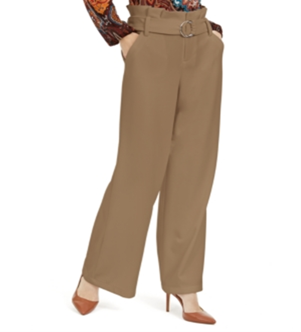 Calça Paperbag Feminina INC International Concepts, tamanho 10, cor gengibre