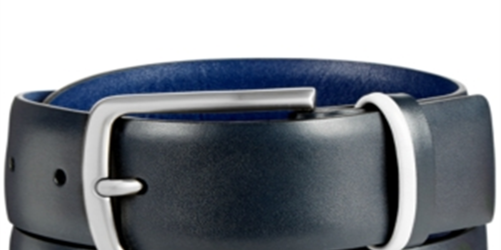 Cinto social masculino original Penguin em couro napa com fivela, azul, tamanho 36