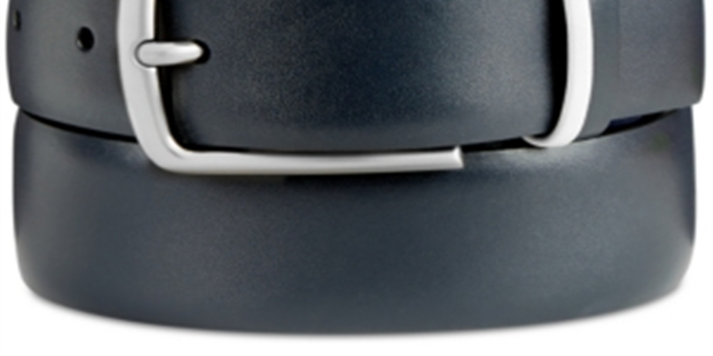 Cinto social masculino original Penguin em couro napa com fivela, azul, tamanho 36