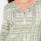 Karen Scott Top Henley Patchwork Feminino Verde Tamanho XS