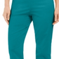 Calças de controle de barriga femininas com tachas JM Collection, comprimentos regulares e curtos, azul, tamanho XS