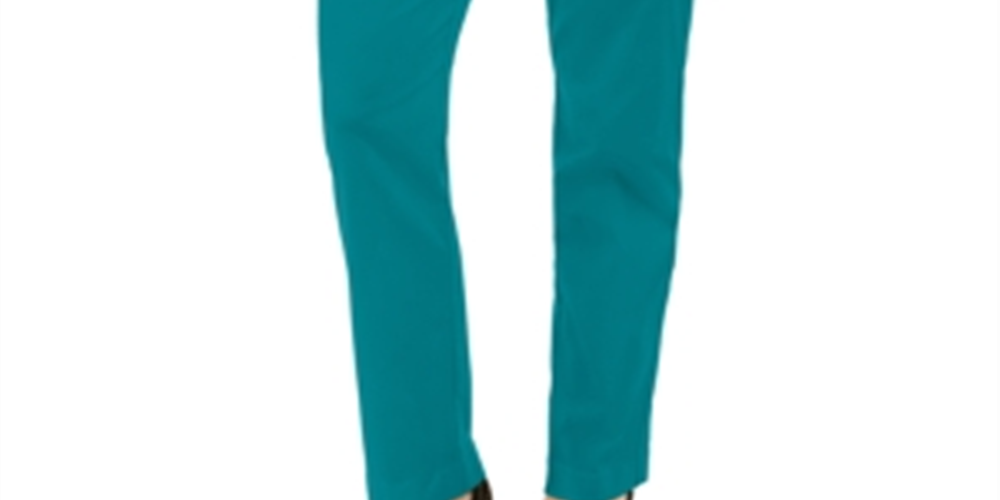 Calças de controle de barriga femininas com tachas JM Collection, comprimentos regulares e curtos, azul, tamanho XS