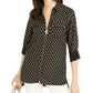 Blusa feminina Michael Kors com zíper e logotipo metálico, preta, tamanho M
