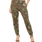 Calça cargo feminina Guess com estampa camuflada, verde, tamanho 27