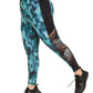 Leggings estampadas femininas Ideology Media Trim, tamanho 2X, verde