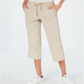 Calça Capri Feminina Calvin Klein Roll Tab Performance Marrom Tamanho P