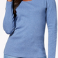 Blusa feminina Karen Scott de algodão com decote redondo, azul, tamanho XXG