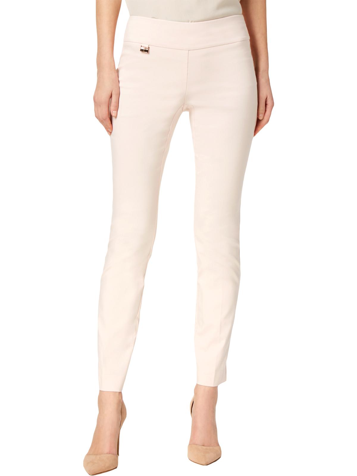 Calça skinny Alfani feminina com controle de barriga, rosa, tamanho 12