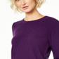 Suéter de cashmere feminino Charter Club com gola redonda, roxo, tamanho pequeno e pequeno