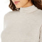 Blusa feminina de gola alta e manga comprida estilo &amp; co, bege, tamanho XXL