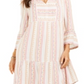 Vestido feminino estampado com manga sino estilo &amp; co rosa tamanho pequeno
