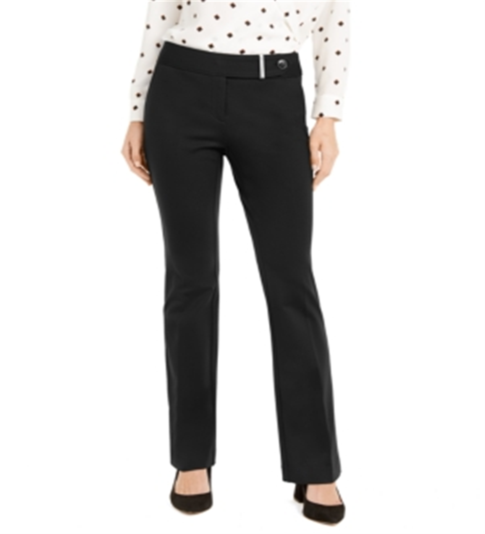 Calças Alfani Femininas Tummy Control com Aba Extensível, Pretas, Tamanho 4