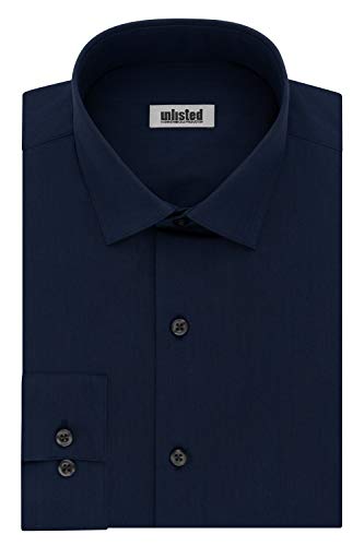 Camisa social masculina Kenneth Cole Big and Tall, lisa, azul, tamanho 3XL