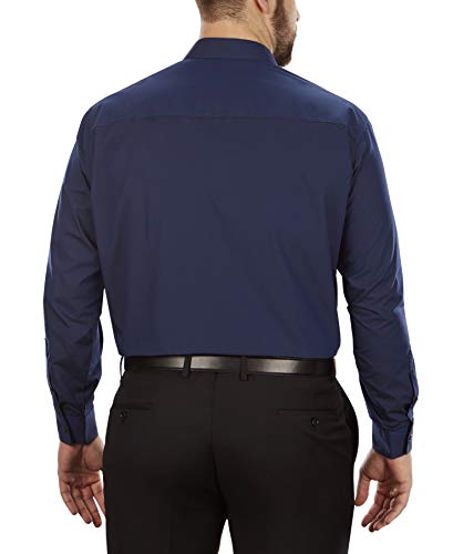 Camisa social masculina Kenneth Cole Big and Tall, lisa, azul, tamanho 3XL