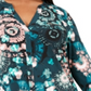 Blusa feminina estampada com decote dividido, verde, tamanho 0X, da INC International Concepts