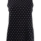 Blusa feminina sem mangas com estampa de bolinhas Anne Klein, preta, tamanho P