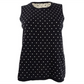 Blusa feminina sem mangas com estampa de bolinhas Anne Klein, preta, tamanho P