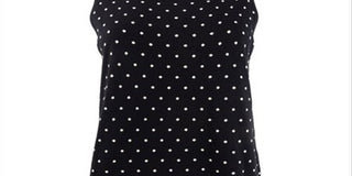Blusa feminina sem mangas com estampa de bolinhas Anne Klein, preta, tamanho P