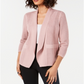 Cardigan Alfani Feminino de Malha Aberta em Mistura de Linho Rosa Tamanho M
