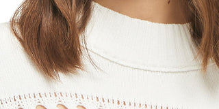 Suéter de malha Trista Pointelle feminino French Connection, branco, tamanho médio