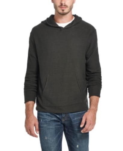 Suéter masculino vintage de malha com capuz e à prova de intempéries, preto, tamanho grande