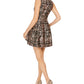Vestido de festa feminino Vince Camuto, estampado, sem mangas, decote em V, acima do joelho, estilo flare, rosa, tamanho 8, pequeno