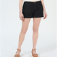 Shorts chino femininos Maison Jules com frente lisa, preto, tamanho 14