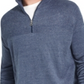Suéter masculino vintage à prova de intempéries, malha macia com zíper 1/4, azul, tamanho GG