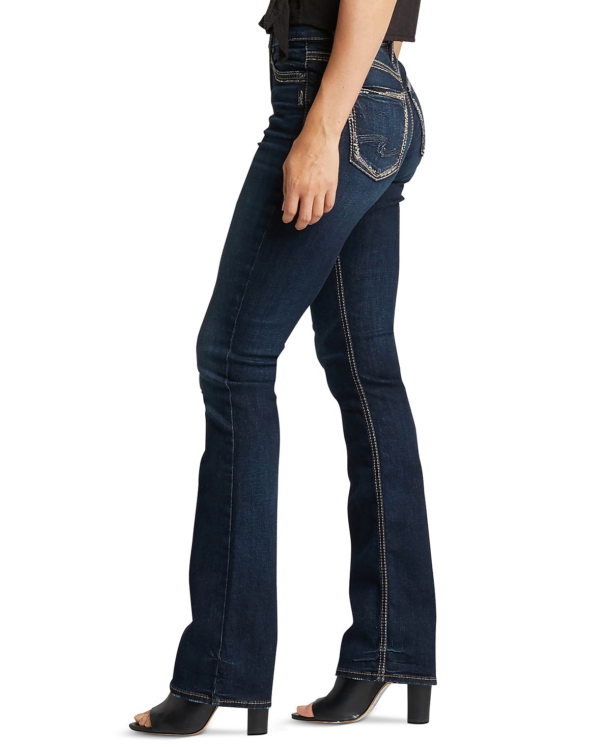 Calça jeans feminina Calley High Rise Slim Boot, azul, tamanho 28, da Silver Jeans Co.