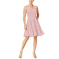 Vestido feminino Charter Club com ajuste evasê e renda, rosa, tamanho médio