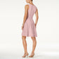 Vestido feminino Charter Club com ajuste evasê e renda, rosa, tamanho médio
