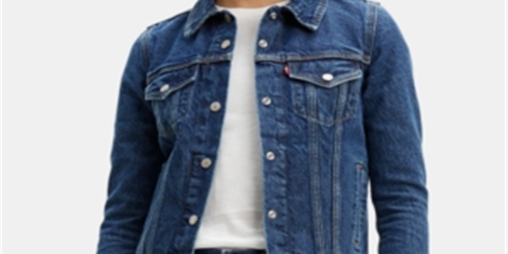 Calça Levi's Original Rib Trim Trucker Feminina Azul Tamanho Grande