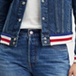 Calça Levi's Original Rib Trim Trucker Feminina Azul Tamanho Grande