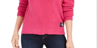 Suéter Calvin Klein Feminino Gola Redonda Rosa Tamanho XS