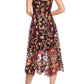 Vestido The Population Feminino Uma Bordado Tule Fit &amp; Flare Vestido Preto Tamanho M