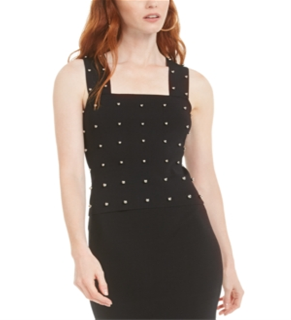 Regata feminina Bar III com tachas, preta, tamanho X-S