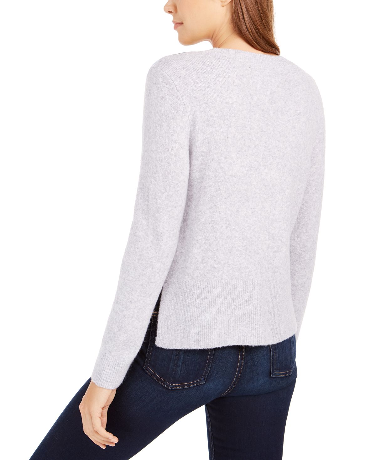 Calvin Klein Jeans Feminino Gola V Chevron Suéter Azul Tamanho P