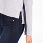 Calvin Klein Jeans Feminino Gola V Chevron Suéter Azul Tamanho P