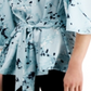 Blusa Alfani Feminina Estampa Floral Amarrada na Frente Azul Tamanho Médio