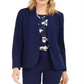 Blazer feminino sem gola elástica Nine West, azul, tamanho 12