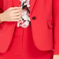 Blazer feminino Nine West com um botão, vermelho, tamanho grande